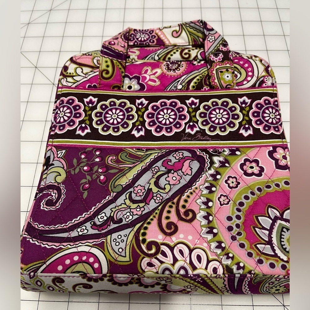 VERA BRADLEY PINK AND PURPLE PRINT SMALL SCRAPBOOKING TOTE